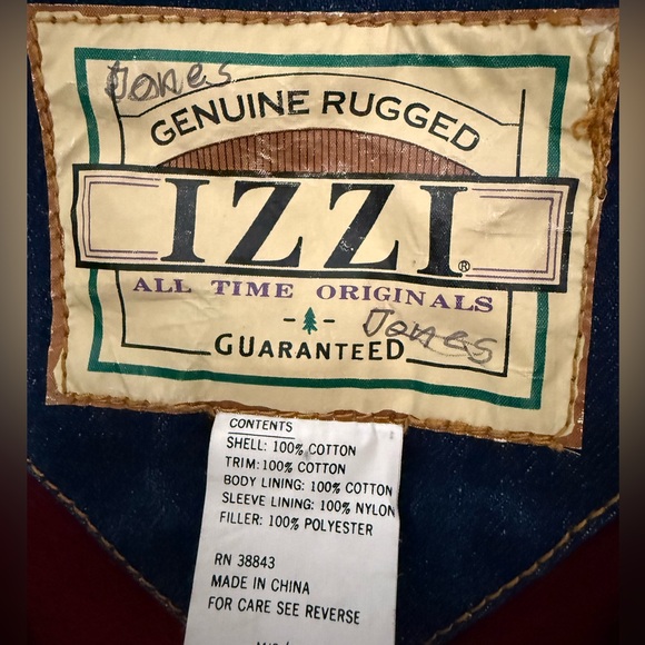 Vintage IZZI Genuine Rugged Flag Patterned Denim Coat - Picture 11 of 11